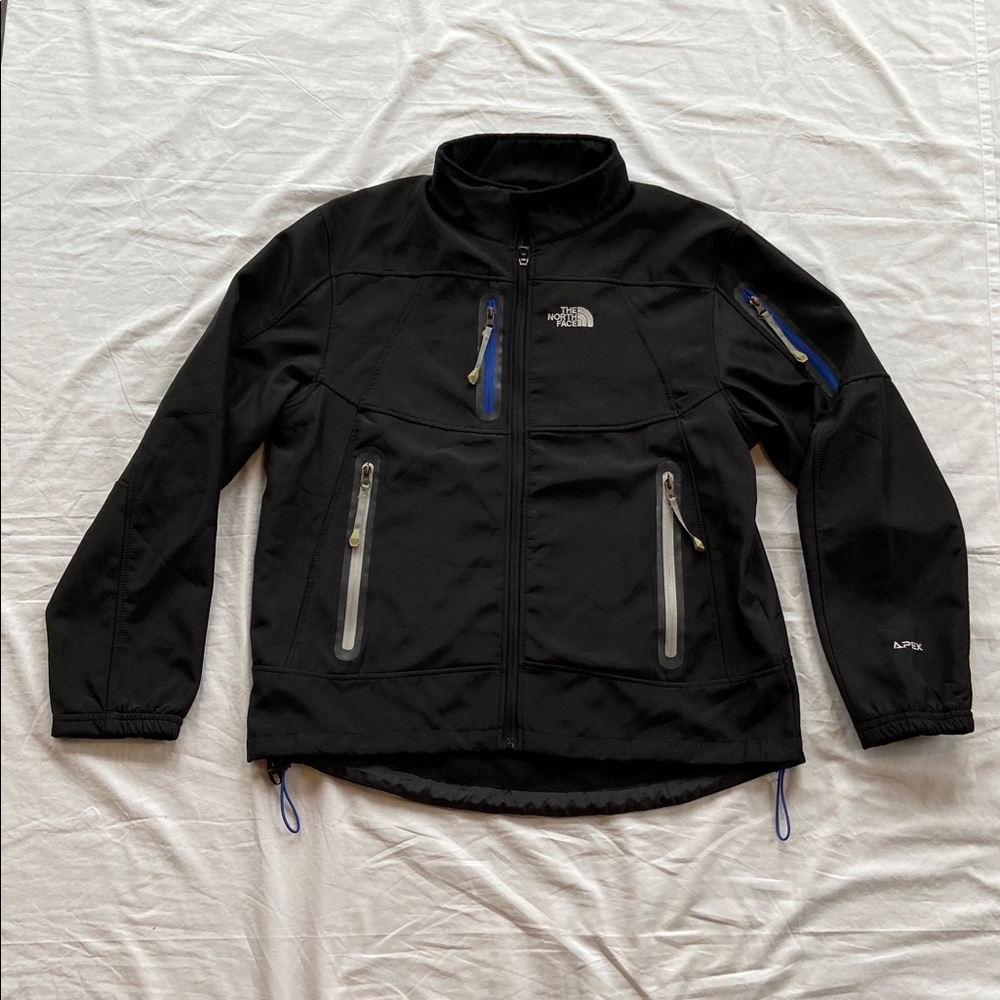The North Face Apex Bionic Black  Soft Shell Fleece Mock Neck Mens Large